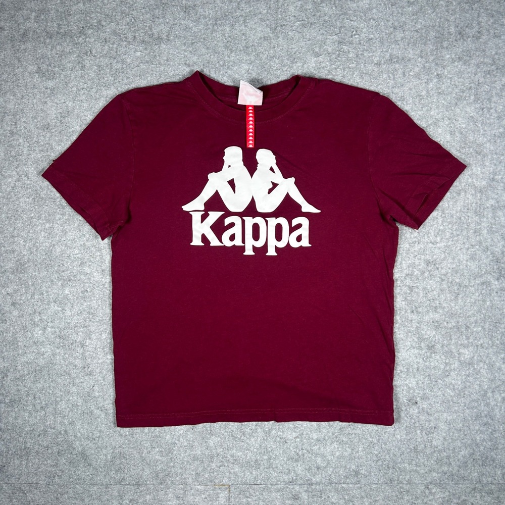 Kappa T-Shirt Womens Medium Maroon Omini Logo Sporty Streetwear Casual Tee